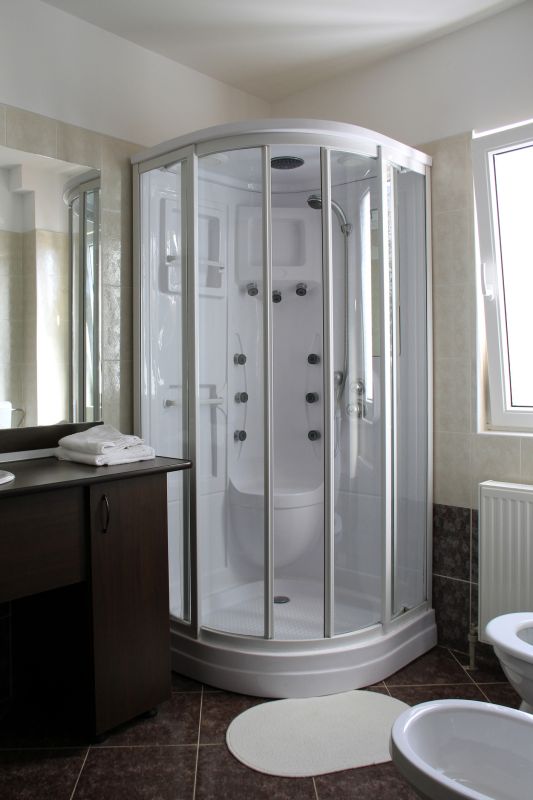 Contemporary Shower with Clear Glass